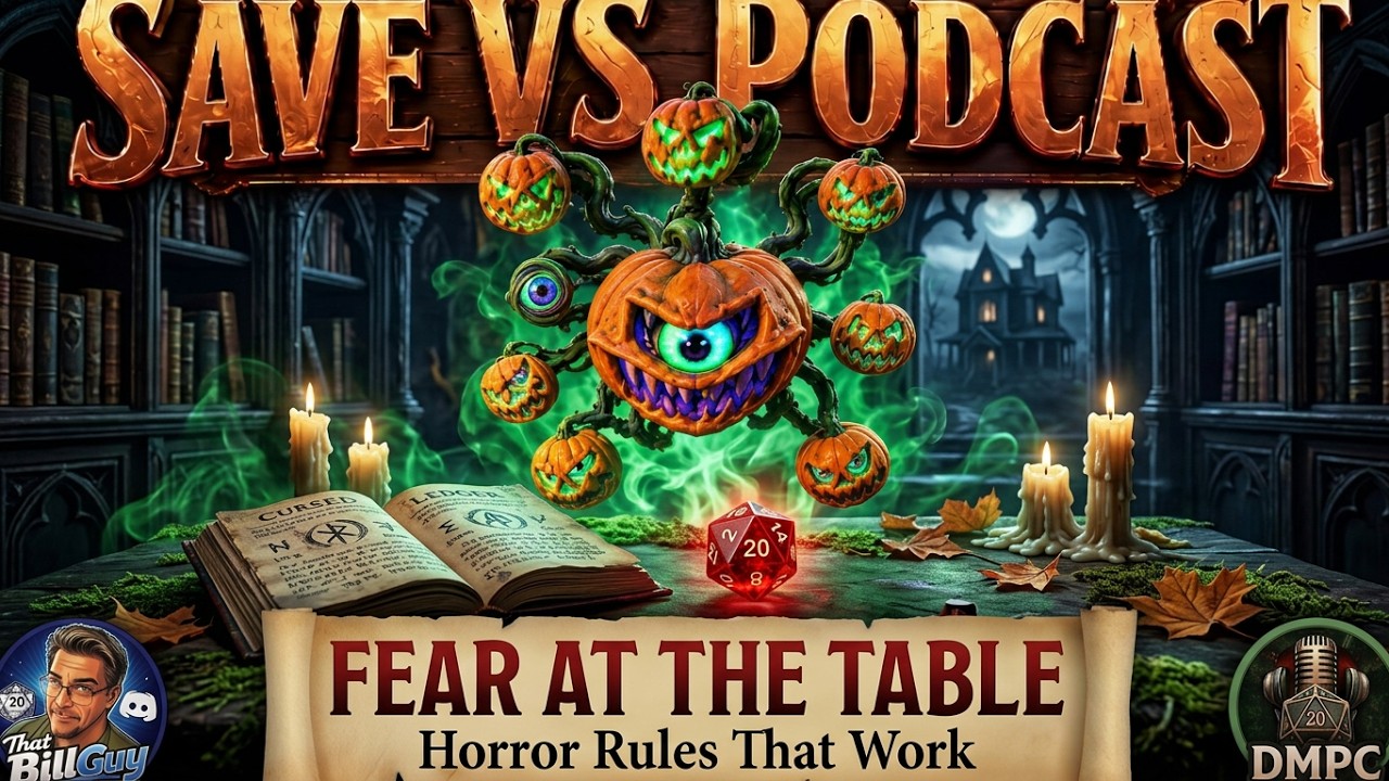 Episode card for How to Run Horror in ANY RPG: Fear, Simple Rules & The Ledger as it appears on YouTube