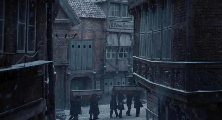 Funeral procession in Vauclerc